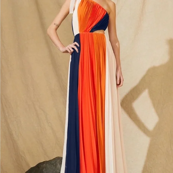 NWT AMUR Kade Pleated Maxi Dress Size 14 - Picture 5 of 10